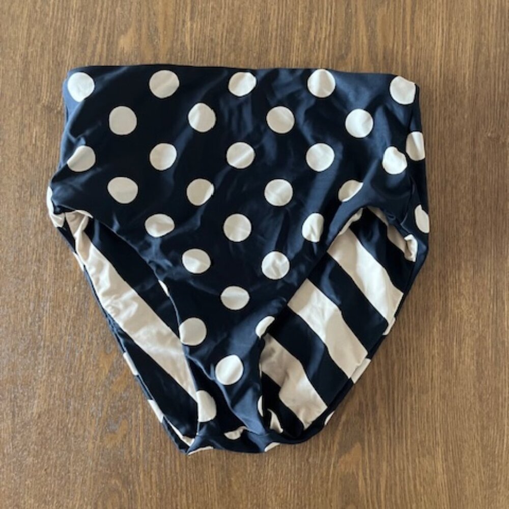 J.Crew Polka Dot High Rise Bikini Bottom